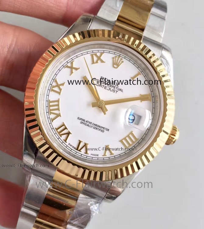Best Fake Oyster Rolex Datejust II White Roman Dial Watch